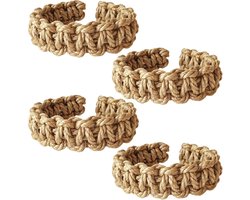 Gordijn embrasse - 4 Stuks - Gordijnbinder Touw - Handgeweven gordijnstrikken - Decoratieve Gordijn - Huisdecoratie - Gordijn Accessoires-voor Thuis, Kantoor, Hotel - 24 cm Lang - Bruin