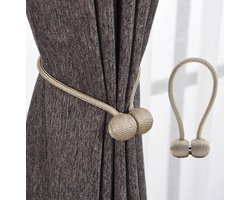Gordijn Embrasse Gordijnhouder voor Gordijnen - Magnetisch - Set 2 stuks - Beige - 40 CM
