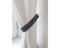 Gordijn Embrasse van leer ANTRACIET 50 x 4 cm