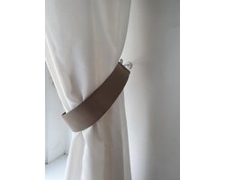 Gordijn Embrasse van leer Taupe 50 x 3 cm