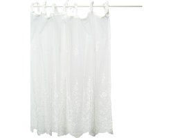 Gordijn | Lena - Geborduurd Kant - Gebroken Wit - 160x80 - Pimlico