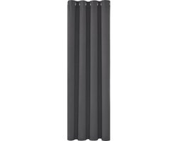 Gordijn - Luxe, Verduisterend - 150*200 cm - Grijs - 1 Stuk - kant en klaar - met gaten