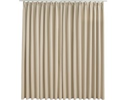 Gordijn | Raamgordijn verduisterend met haken 290x245 cm beige