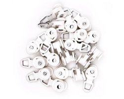 Gordijn Runners/Glijders - 25 stuks - wit - met wieltjes