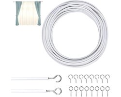 Gordijndraad - wit - 6 meter - gordijnkoord - gordijntouwen - gordijnroedes - douchegordijnen - voor thuisgebruik - diverse kleuren en lengtes.