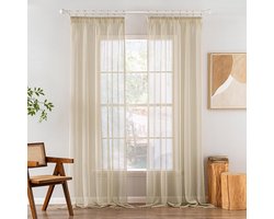 Gordijnen kant en klaar met haakjes - Klaar-om-te-hangen gordijnen - Inbetween gordijnen - Verduisterend - Woonkamer - Slaapkamer - Raamdecoratie - Huis - Interieur