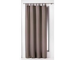 Gordijnen-Kant en klaar- met ophanglus 140x260cm uni polyester taupe