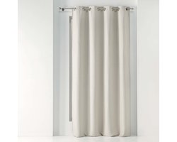 Gordijnen-Kant en klaar- Tramina met ringen geweven naturel verduisterend 135x240cm