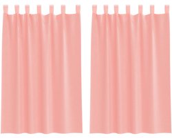 Gordijnen met lussen 2 st | Raamgordijn 140x175 cm roze