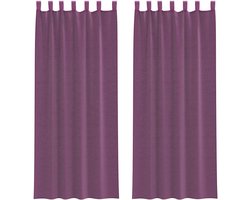 Gordijnen met lussen 2 st | Raamgordijn 140x260 cm paars