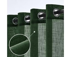 Gordijnen - Modern en decoratief - 2 stuks - Donkergroen - 140 x 245 cm
