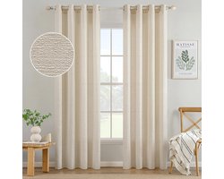 Gordijnen van glansstof - Effen design - set van 2 - 225 x 140 cm - 100% polyester