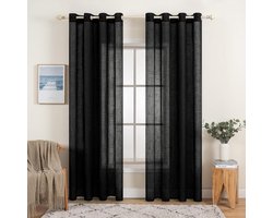 Gordijnen van Transparante Stof met Linnen Uiterlijk voor Sfeervol Interieur