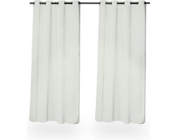 gordijnen verduisterend - set van 2 - met ringen - 245 x 135 cm - kant- en klaar - grijs