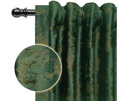 Gordijnen - Verduisterende Gordijnen - Fluweel Gordijnen - Met Gouden Print - Thermische Isolatie Gordijnen - 2 stuks Kant en Klare Gordijnen - Donkergroen - B 132 x H 260cm