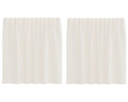 Gordijnen voile met roedezakken 2 st | Raamgordijn crèmekleurig