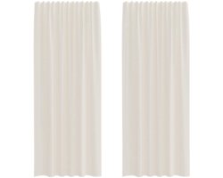 Gordijnen voile met roedezakken 2 st | Raamgordijn crèmekleurig