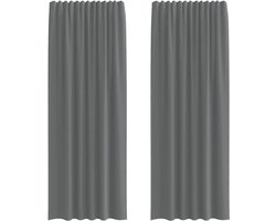 Gordijnen voile met roedezakken 2 st | Raamgordijn donkergrijs