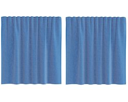 Gordijnen voile met roedezakken 2 st | Raamgordijn koningsblauw