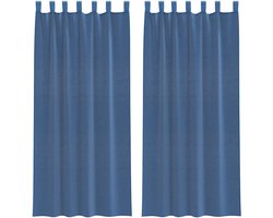 Gordijnen voile met roedezakken 2 st | Raamgordijn koningsblauw