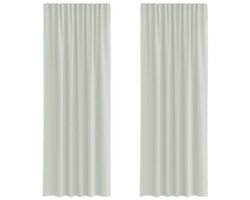Gordijnen voile met roedezakken 2 st | Raamgordijn lichtgrijs