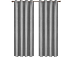 Gordijnenset 140x270cm Grijs - Verduisterend, Fluweel en Set van 2 - Voor Woonkamer, Slaapkamer en Privacy