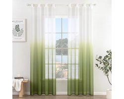 Gordijnenset met Kleurverloop voor Slaap- en Woonkamer, Transparant en Decoratief