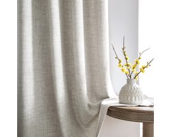 Gordijnenset met Plooiband en Linnenlook voor Stijlvolle Raamdecoratie