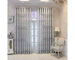 Gordijngordijn, bladeren, jacquard winkel, gordijnen, semi-transparant, stof, voile, decogordijn, lichtdoorlatend, raamgordijn, gordijn met ogen, zacht, 140 x 245 (b x h) cm, grijs (1 stuks)