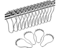 Gordijnhaken - 12 universele cliphaken - transparante geplooide haken voor gordijnringen - gordijnhaken - gordijnhaken - geschikt voor gordijnroedes en gordijnroedes (roestvrij staal) gordijnhaken