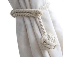 Gordijnhouder - Gordijn Embrasse - Gordijnhouder met trekkoord - Handgemaakte decoratieve gordijnbinders - 2 Stuks - 65CM