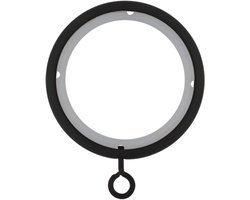 Gordijnringen met kunststof binnenring – Ø35mm – 10 stuks – zwart