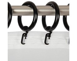 Gordijnringen zwart Ø40mm voor gordijnroedes tot Ø28mm - 50 stuks