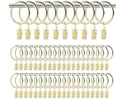 Gordijnringenset - 50 stuks - Metalen en kunststof - Geschikt voor gordijnroedes tot 32 mm