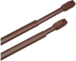 Gordijnroede - 2 stuks - Metaal - uitschuifbaar - 60-100 cm - Bruin
