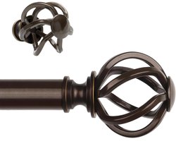 Gordijnroede 80 Tot 304 cm – Brons – Gordijnroede Met Oogjes – 22 mm – Decoratieve Gordijnroede – Uitschuifbare Gordijnroede – Gordijnroede Metaal – Gordijnstang – Raamroede – Interieur Accessoires
