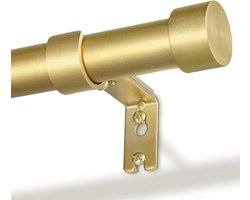 Gordijnroede met inslagringen - uittrekbaar - 80-120 cm - goud
