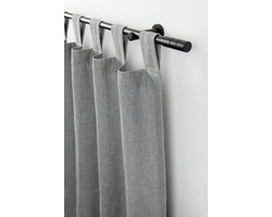 Gordijnroede-set Kreta cilinder compleet incl. montagemateriaal lengte: 120-210 cm mat-zwart metalen stang - GARDINIA