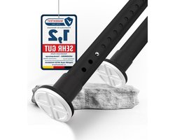 Gordijnroede Zonder Boren 360-410 cm Roestvrij Staal Zwart Ø32mm - Telescopische Douchestang voor Badkamer - MEISENBERG Douchegordijnstang gordijnrails uitschuifbaar