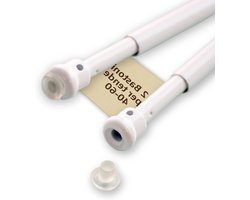 Gordijnroedes Glas - Vitrage Roedes - Raambekleding Ophangen - Uitschuifbaar - 40-60 cm - Wit