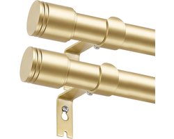 Gordijnroedes Set - Gordijnstokken Raamdecoratie - Ramen Afwerken - Modulair Uitzetbaar - 80 tot 218 cm - Goud