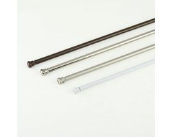 Gordijnroedes Set - Veer roedes - Vitrage ophangen - Uittrekbaar druk systeem - 50-70 cm - Nikkel verchroomd