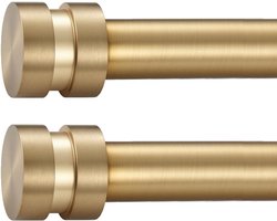 Gordijnroedes Set - Vensterstangen Raamstangen - Gordijnen Ophangen - Telescopische Structuur - 182-365 cm - Warm Goud