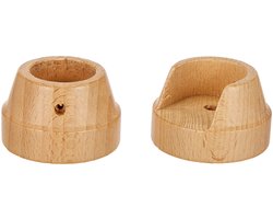Gordijnroedes van Ø 28 mm, 1 paar, inclusief montagemateriaal, wandmontage, hout, naturel