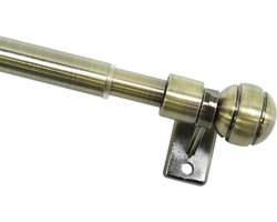 Gordijnroedes voor valletjes Meran incl. 2 steunen en montagemateriaal, uitschuifbaar, diameter: 8/10 mm, lengte: 60-100 cm, antiek-messing