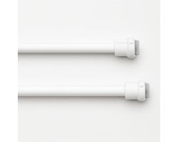 Gordijnroedes zonder boren met drukveer - Uittrekbare stangen voor ramen en deuren (wit van 60 tot 110 cm)