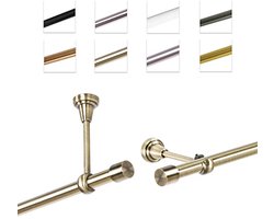 Gordijnstang 400 cm voor wand- of plafondmontage in verouderd goud - Diameter 19 mm