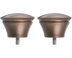Gordijnstang Eindstukken Kunststof 2 Stuks voor 2.5 cm Diameter Gordijnroedes (Bruin)