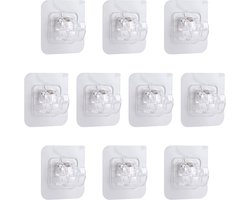 Gordijnstanghouder zonder boren - transparante zelfklevende gordijnen - stangen - houder - gordijnroede om te plakken - kleefhaken voor gordijnroedes - voor keuken en badkamer (10)