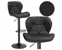 Gordon kruk gemaakt van eco-leer, draaibaar, verstelbaar, zwart gewatteerde rugleuning